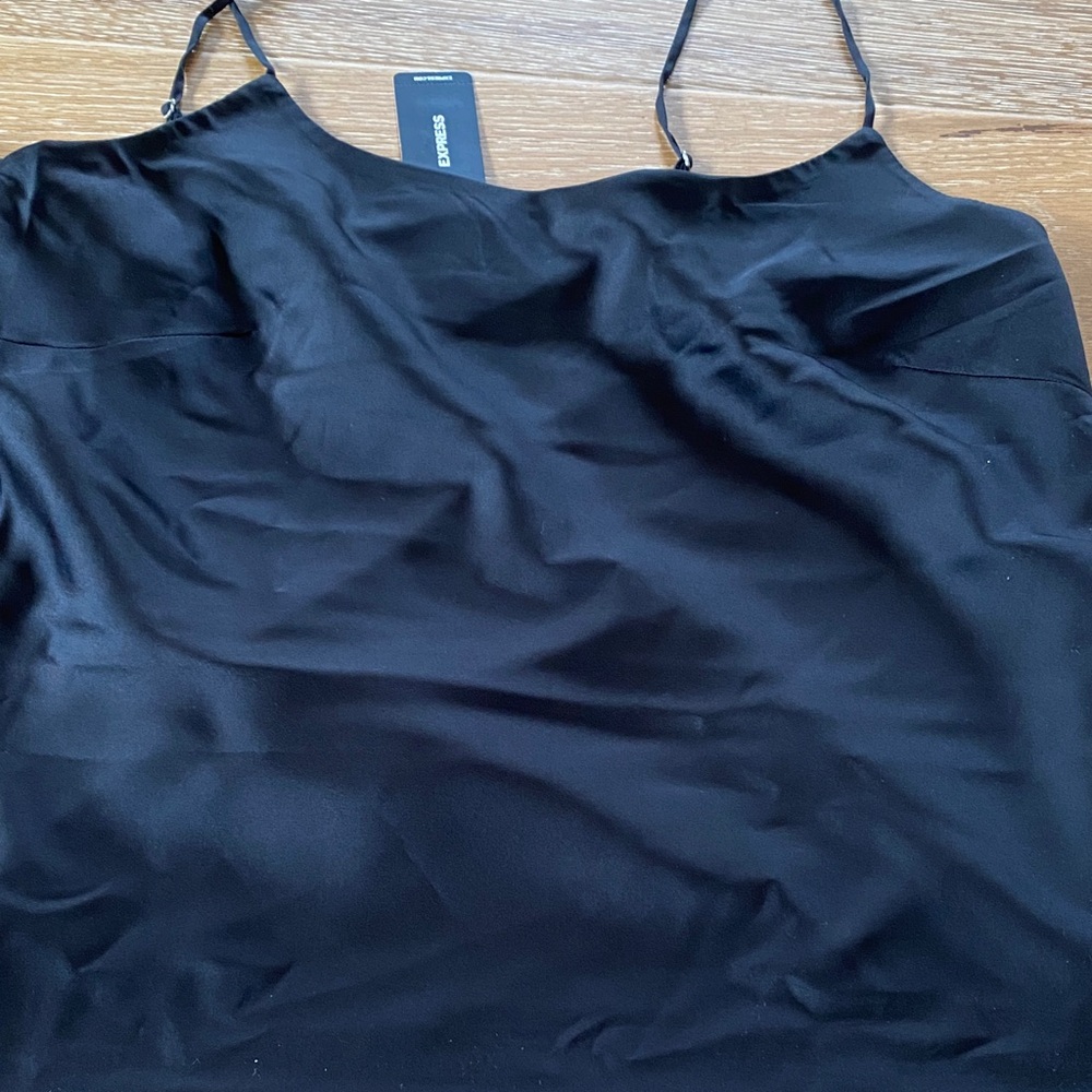 Black Satin Camisole Tops - Picture 4 of 4